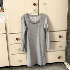 Kenar Knit Grey Diamond Collared Dres